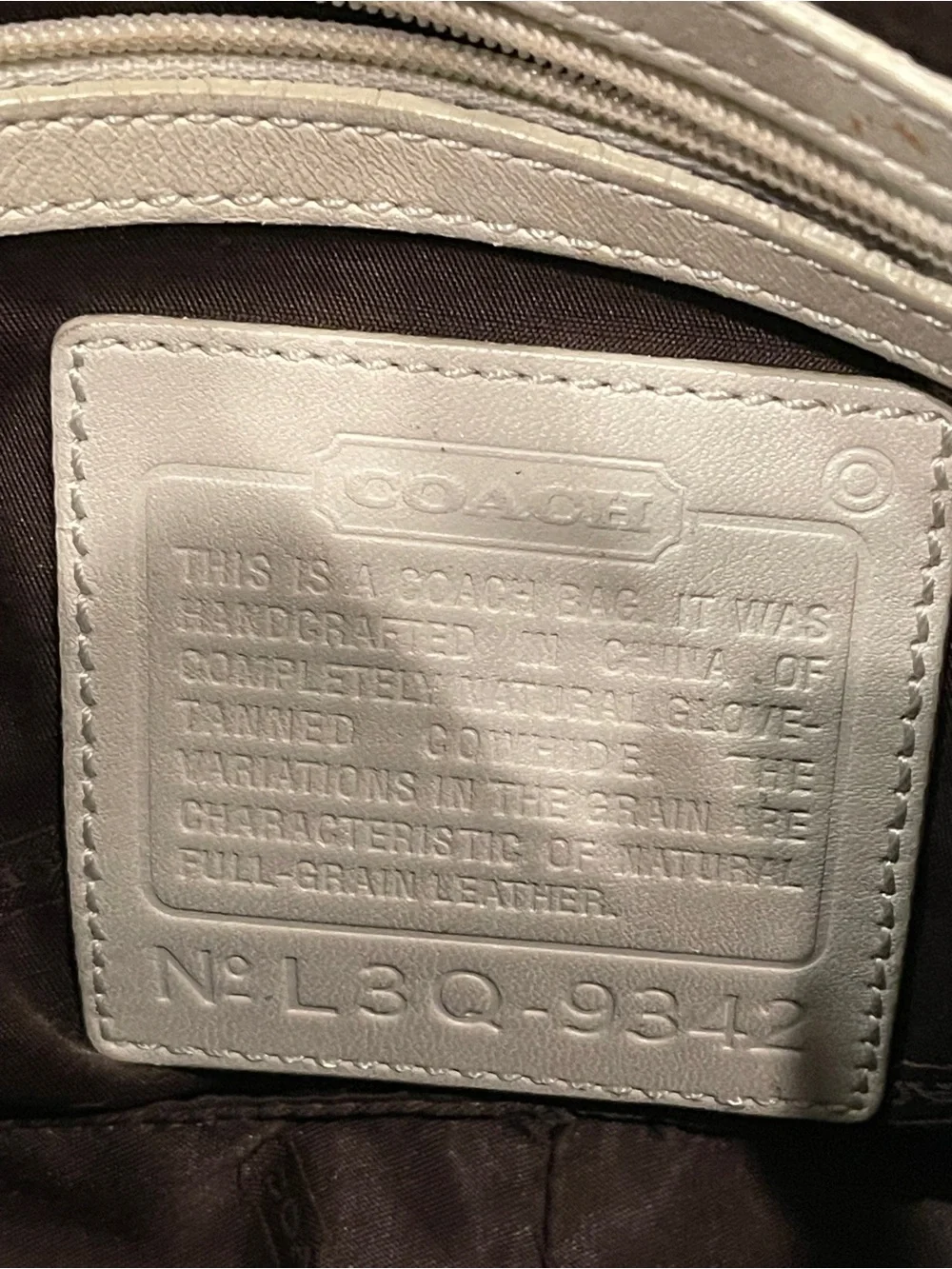 COACH Y2K Ergo 9591 One Shoulder Genuine Leather Bicolor Beige White Bag